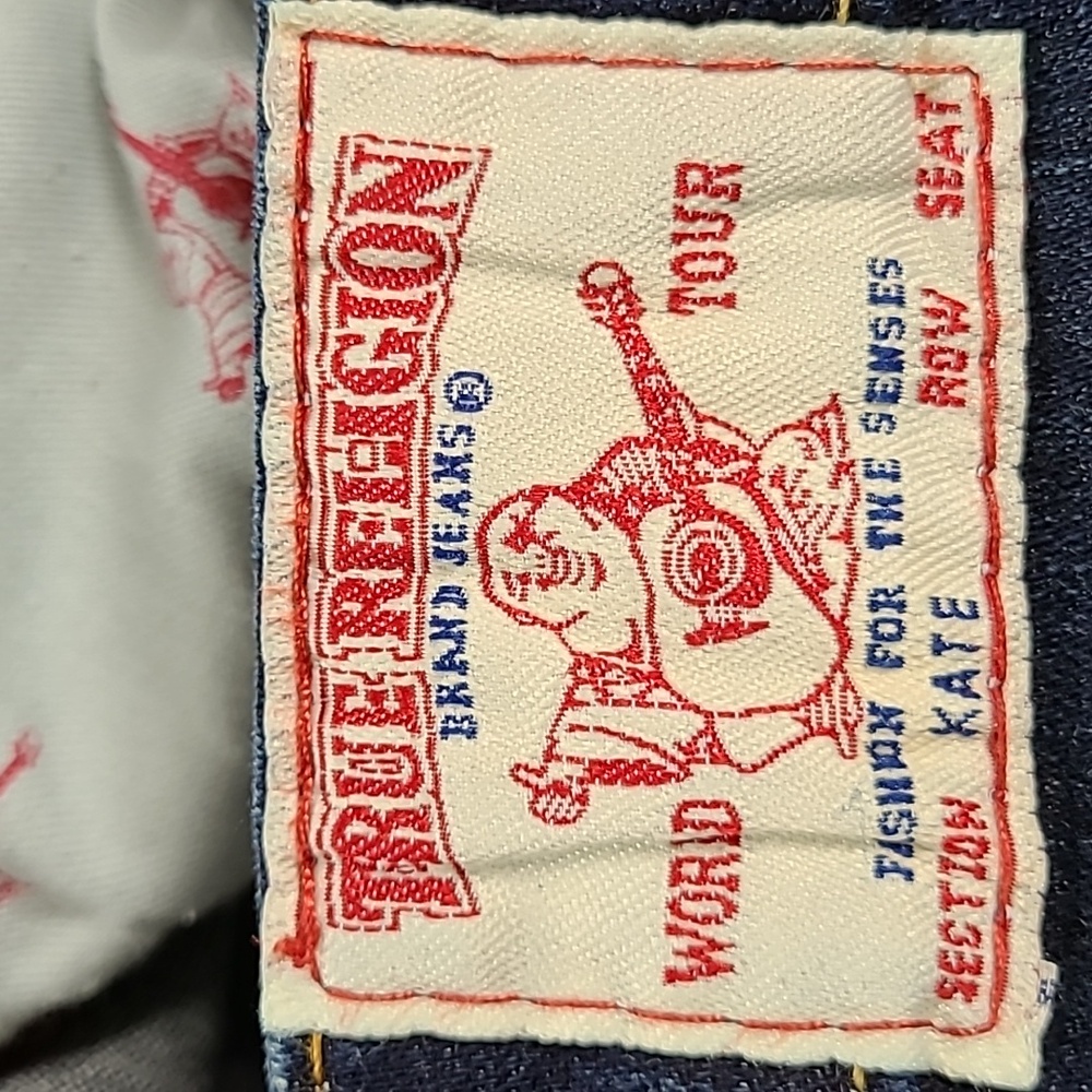 TRUE RELIGION VITAGE 32x25 WOMENS GIRLS STRIGHT DENIM DARK WASH KATE JEANS - Picture 8 of 8